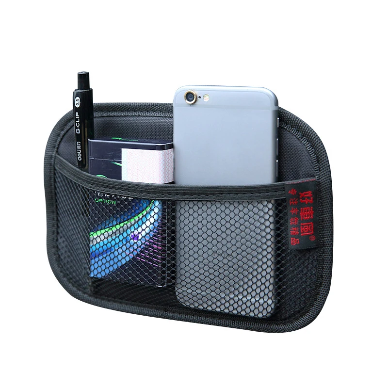 Bolsa de malla de cuero para coche, bolsas de red de almacenamiento de tela Oxford, organizador Interior de coche, almacenamiento de llaves y monedas, herramientas de almacenamiento automático