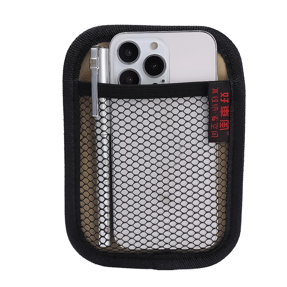 Bolsa de malla de cuero para coche, bolsas de red de almacenamiento de tela Oxford, organizador Interior de coche, almacenamiento de llaves y monedas, herramientas de almacenamiento automático