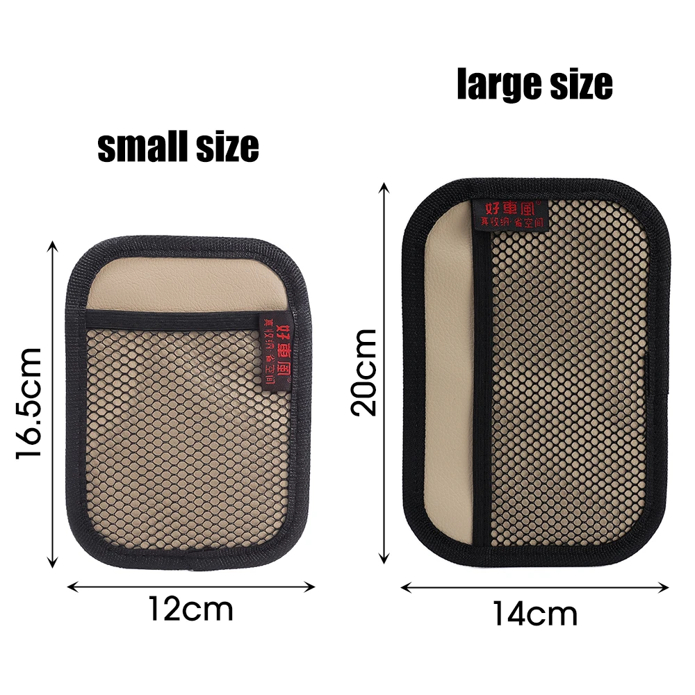 Bolsa de malla de cuero para coche, bolsas de red de almacenamiento de tela Oxford, organizador Interior de coche, almacenamiento de llaves y monedas, herramientas de almacenamiento automático