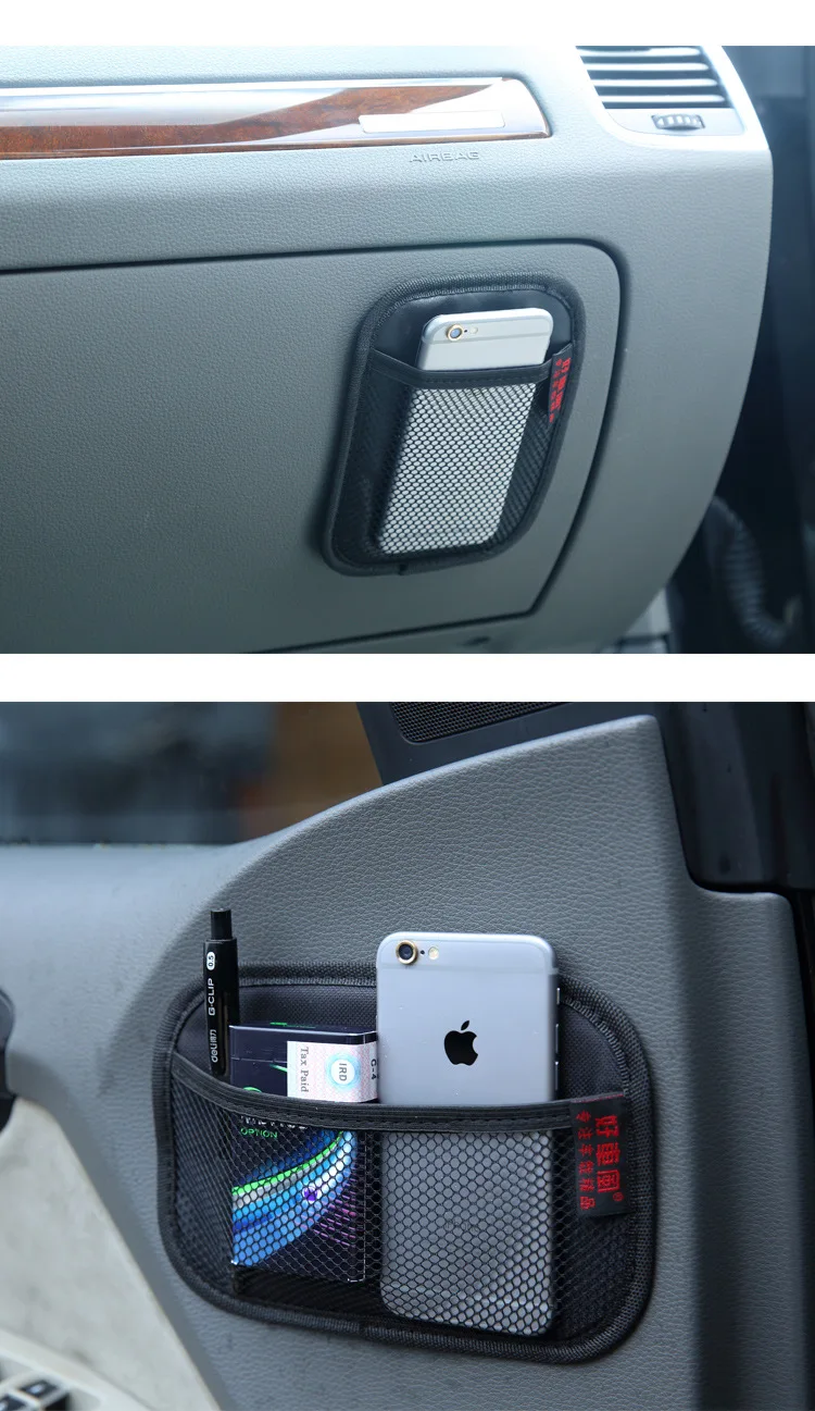 Bolsa de malla de cuero para coche, bolsas de red de almacenamiento de tela Oxford, organizador Interior de coche, almacenamiento de llaves y monedas, herramientas de almacenamiento automático