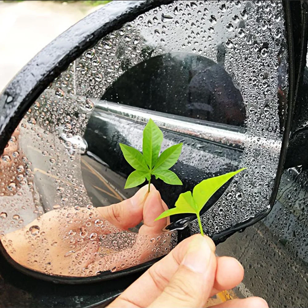 Pegatinas de películas impermeables para espejo retrovisor de coche, accesorios de película protectora impermeable antiniebla para conducción de seguridad lluviosa, 2 uds.