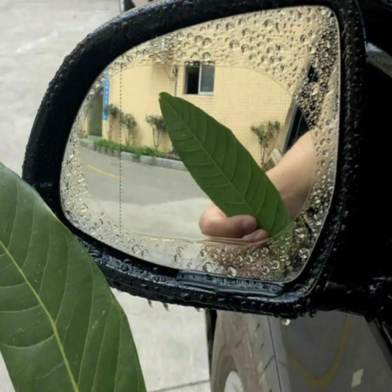 Pegatinas de películas impermeables para espejo retrovisor de coche, accesorios de película protectora impermeable antiniebla para conducción de seguridad lluviosa, 2 uds.