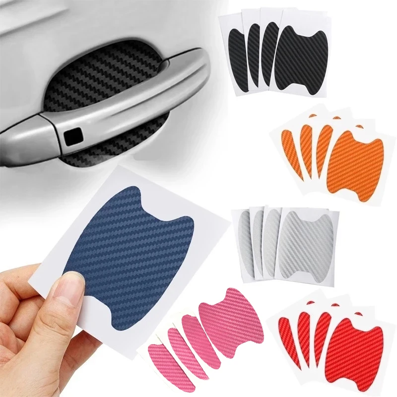 Pegatinas para manija de puerta de coche, cubierta resistente a los arañazos, Protector de fibra de carbono, accesorios exteriores, embellecedor de Accesorio para automóvil, juego de 4 Uds. Pegatinas para manija de puerta de coche, cubierta resistente a los arañazos, Protector de fibra de carbono, accesorios exteriores, embellecedor de Accesorio para automóvil, juego de 4 Uds.
