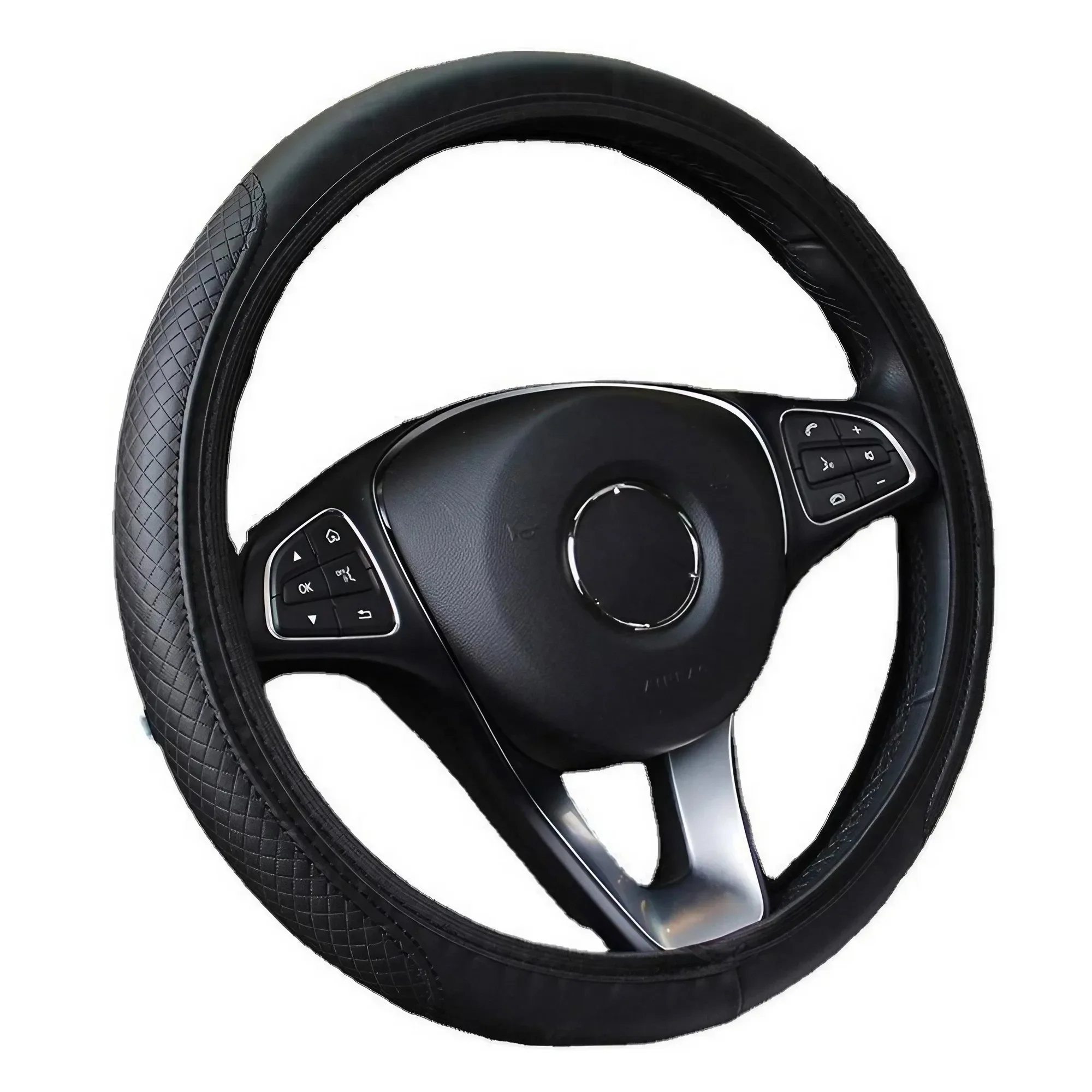 Protector universal antideslizante del volante del coche del cuero de la PU transpirable, accesorios de la decoración interior