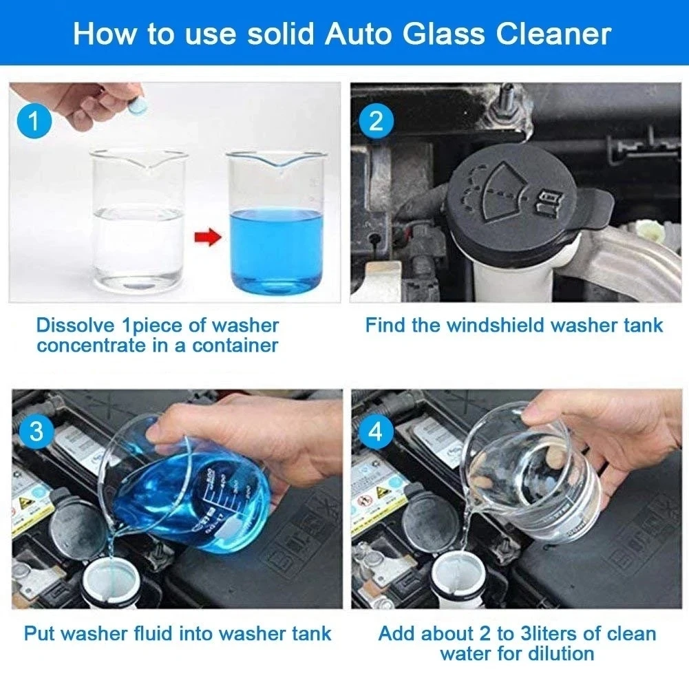 Limpiador sólido para parabrisas de coche, tableta efervescente, limpiaparabrisas automático, limpieza sólida de vidrio, tabletas concentradas, detergente Limpiador sólido para parabrisas de coche, tableta efervescente, limpiaparabrisas automático, limpieza sólida de vidrio, tabletas concentradas, detergente