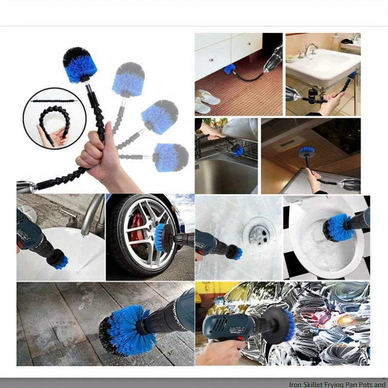 Kit de cepillos para ruedas y neumáticos, Juego de cepillos de perforación para detalles de coche, Juego de cepillos de limpieza y lavado de coches, 20 unidades